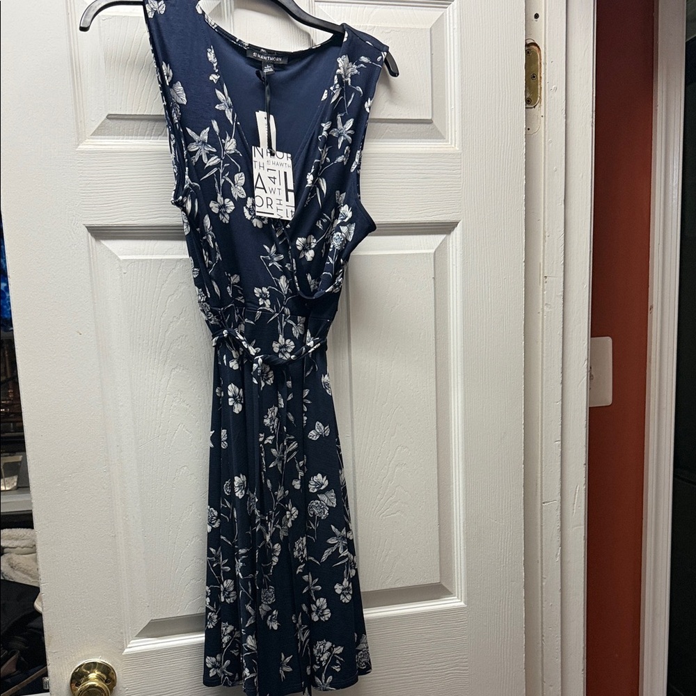 41 Hawthorn Navy and White Floral Midi Dress